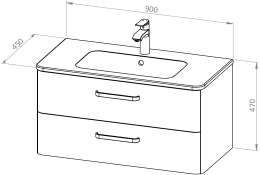 Base mobile CHARM 90 con lavabo