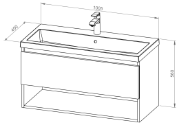 Base mobile BASIC PLUS 100 con lavabo