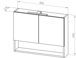 Mobile pensile BASIC PLUS 80 con specchio