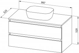 Omarica STELLA TOP 100 z nadgradnim keramičnim umivalnikom