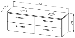 Vanity unit CHARM TOP 140