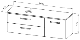 Vanity unit CHARM TOP 140 L/R