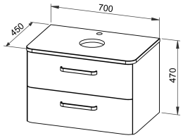 Vanity unit CHARM TOP 70