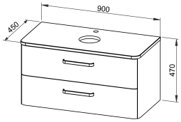 Vanity unit CHARM TOP 90