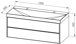 Base mobile MYRA 120 con lavabo