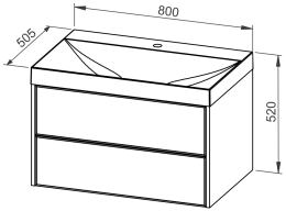 Base mobile MYRA 80 con lavabo