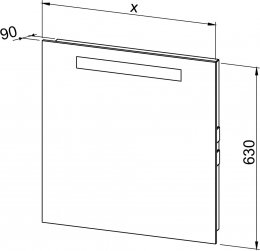 Mirror with integrated lighting and socket