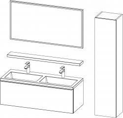 Corda / II / 120 + 35 cm
- Vanity unit CORDA 120 with basin
- Mirror with aluminium frame
- Shelf
- Unit 35x160